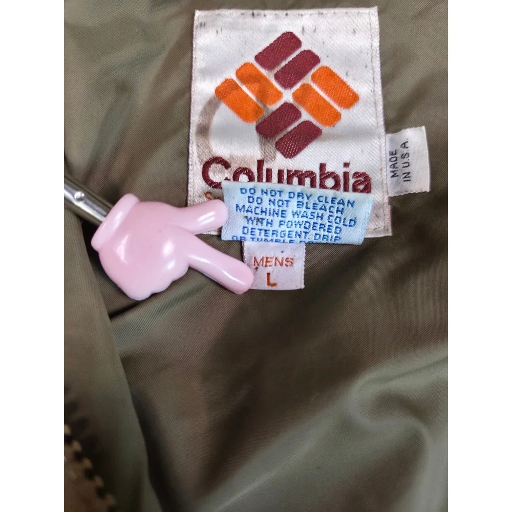 Vintage Columbia Jacket Mens L Brown Duck Camo waterproof thinsulate Made in USA